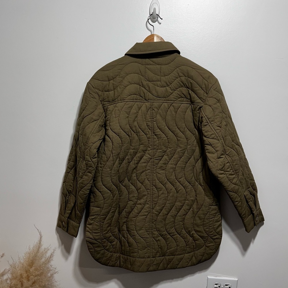 Madewell Quilted Belrose Shirt-Jacket Size XS in Military Green - Picture 4 of 9